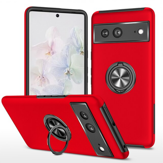 Luxury TPU + Hard PC With Stand Ring Magnet Shockproof Armor Protect Back Cover Case for Google Pixel 7 Pro