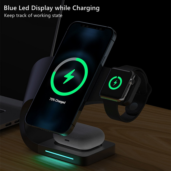 15W Fast Magnetic Wireless Charging Holder For iPhone 14 14Pro For iPhone 13 13Pro 12Pro Max 4 in 1 For Airpods Pro iWatch