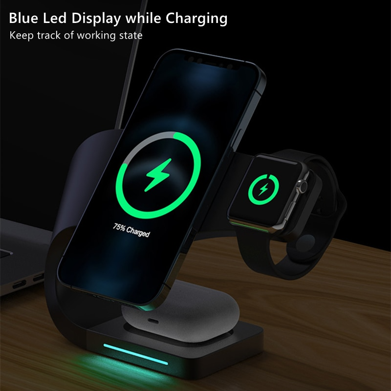 15W Fast Magnetic Wireless Charging Holder For iPhone 14 14Pro For iPhone 13 13Pro 12Pro Max 4 in 1 For Airpods Pro iWatch