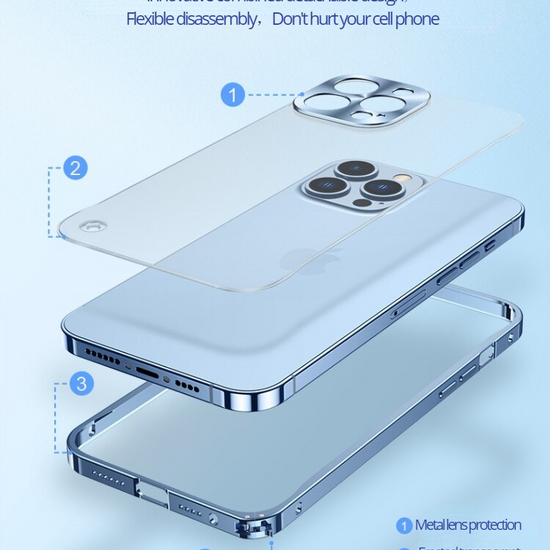 Aluminum Luxury Ultra Thin Metal Phone Case For iPhone 12 13 Pro Max With Lens Protection Back Cover 