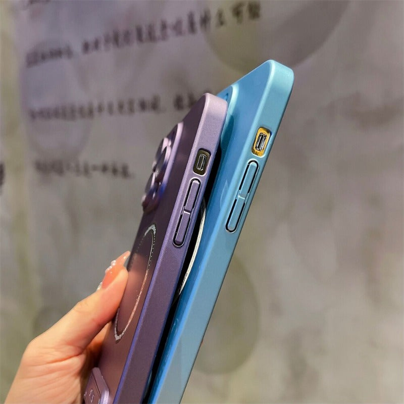 Phone Case For iPhone 13 12 14 Pro Max 14Plus Luxury For Magsafe Magnetic Wireless Charging Invisible Stand Shockproof Cover
