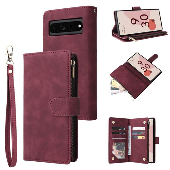 Luxury Wallet Zipper Magnetic Flip Leather Case For Google Pixel 7 7 Pro 6 6 Pro 6A 5A 4A 4XL 4 3A XL Cover Case For Pixel 7 Pro