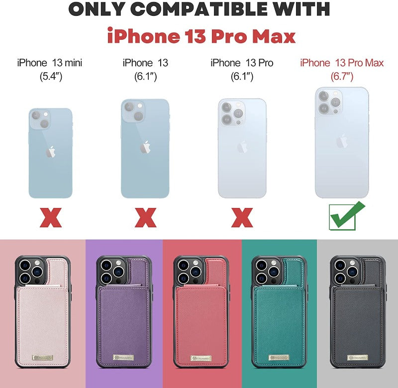 Strapurs iPhone 14 13 12 Pro Max Case with Card Holder, iPhone 14 13 12 Pro Case Wallet RFID Blocking, Shockproof Slim PU Leather Magnetic Vertical Flip Wallet Case 14 13 12 with Stand for Women Men
