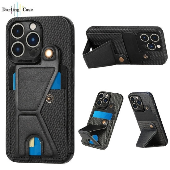 Luxury Card Holder Wallet Leather Case for iPhone 11 12 13 14 Pro Max Card Holder Magnetic Cover Leather Wallet Card Holder case