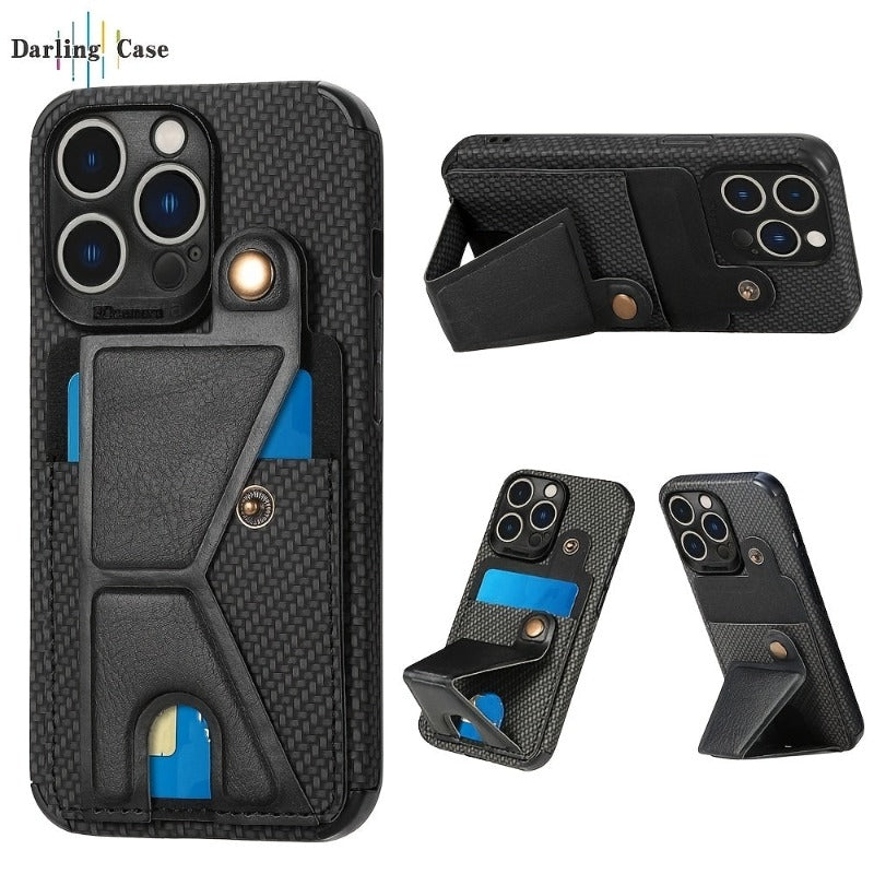 Luxury Card Holder Wallet Leather Case for iPhone 11 12 13 14 Pro Max Card Holder Magnetic Cover Leather Wallet Card Holder case