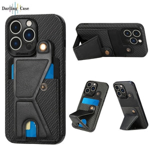 Luxury Card Holder Wallet Leather Case for iPhone 11 12 13 14 Pro Max Card Holder Magnetic Cover Leather Wallet Card Holder case