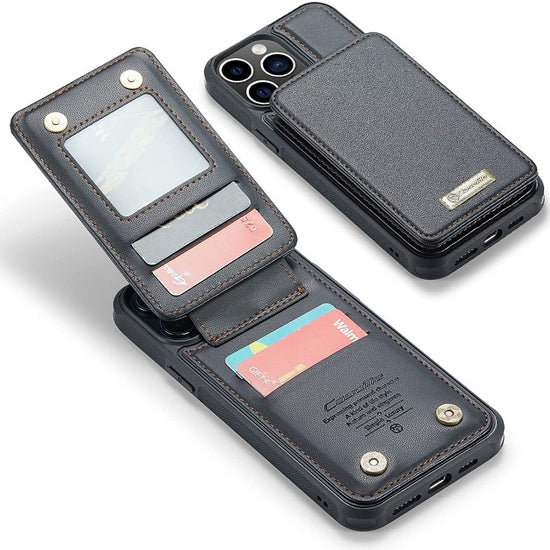Strapurs iPhone 14 13 12 Pro Max Case with Card Holder, iPhone 14 13 12 Pro Case Wallet RFID Blocking, Shockproof Slim PU Leather Magnetic Vertical Flip Wallet Case 14 13 12 with Stand for Women Men
