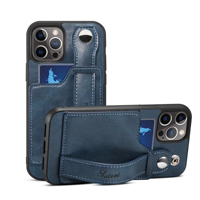 Suitable for iPhone14 13 12 11 ProMax Pro Phone Case   Wallet Phone Case Slim PU Leather Case With Card Holder Wrist Hand Strap for iPhone14 13 12 11 iPhone13 12 Mini