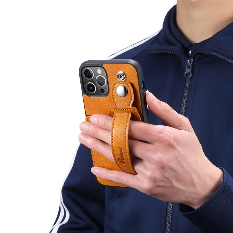 Suitable for iPhone14 13 12 11 ProMax Pro Phone Case   Wallet Phone Case Slim PU Leather Case With Card Holder Wrist Hand Strap for iPhone14 13 12 11 iPhone13 12 Mini