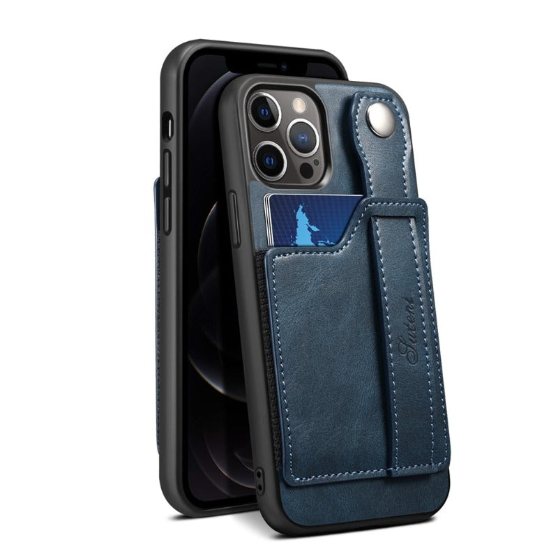 Suitable for iPhone14 13 12 11 ProMax Pro Phone Case   Wallet Phone Case Slim PU Leather Case With Card Holder Wrist Hand Strap for iPhone14 13 12 11 iPhone13 12 Mini