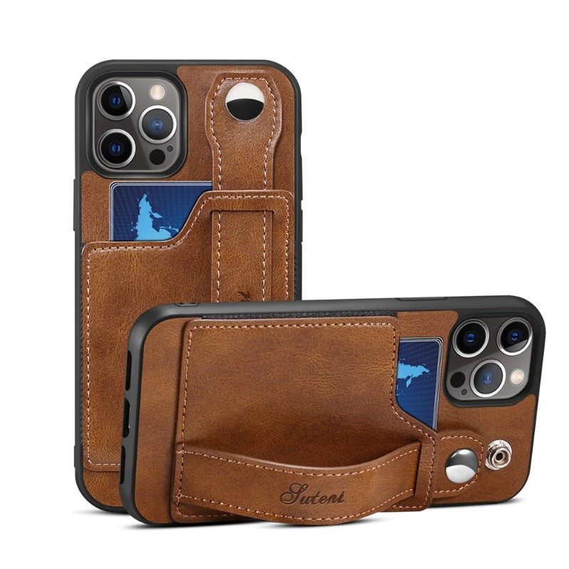 Suitable for iPhone14 13 12 11 ProMax Pro Phone Case   Wallet Phone Case Slim PU Leather Case With Card Holder Wrist Hand Strap for iPhone14 13 12 11 iPhone13 12 Mini