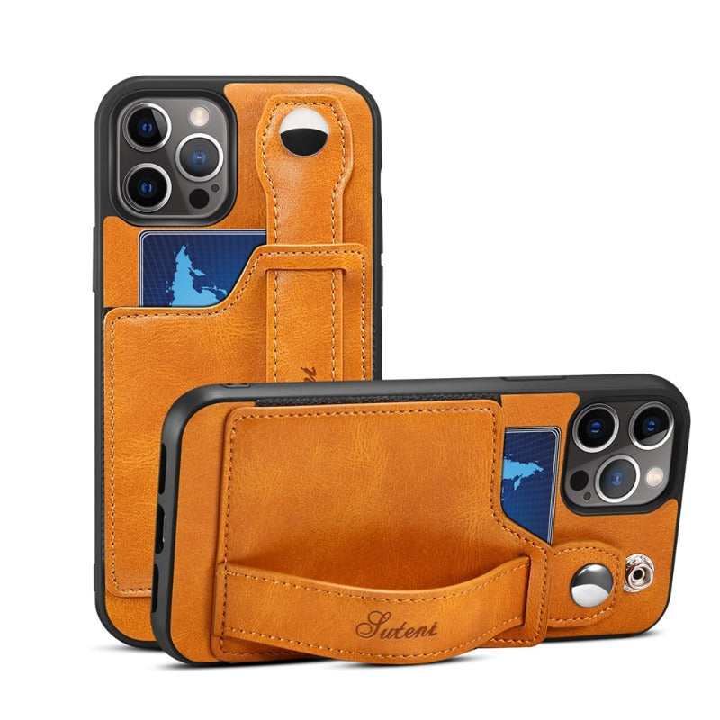 Suitable for iPhone14 13 12 11 ProMax Pro Phone Case   Wallet Phone Case Slim PU Leather Case With Card Holder Wrist Hand Strap for iPhone14 13 12 11 iPhone13 12 Mini