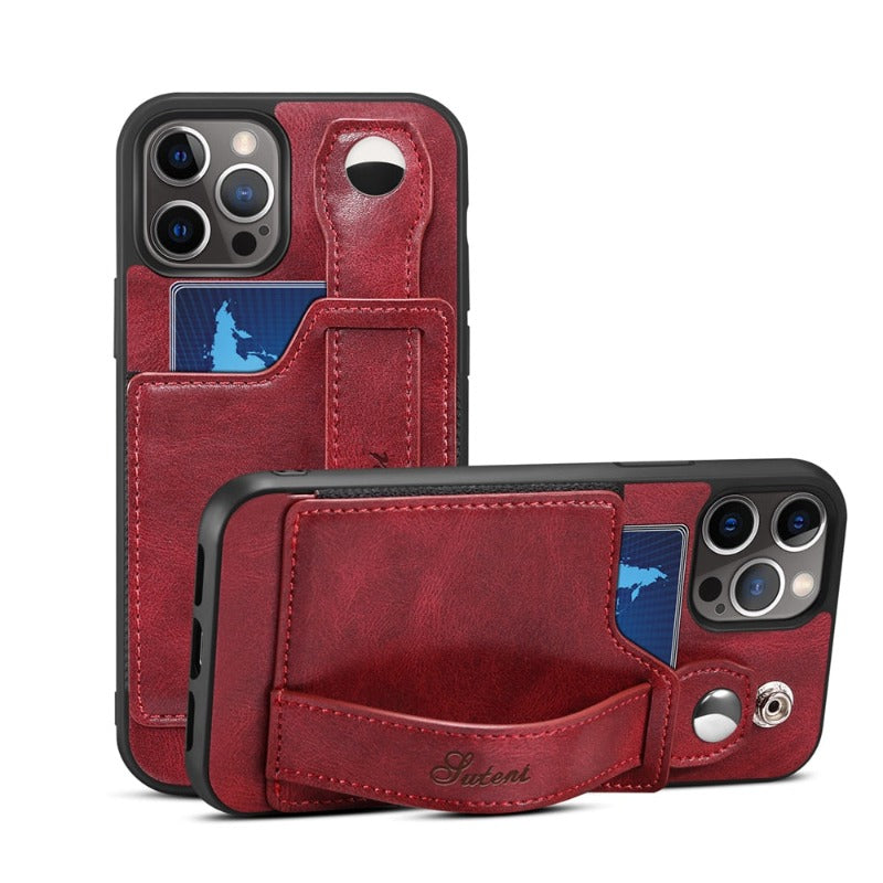 Suitable for iPhone14 13 12 11 ProMax Pro Phone Case   Wallet Phone Case Slim PU Leather Case With Card Holder Wrist Hand Strap for iPhone14 13 12 11 iPhone13 12 Mini