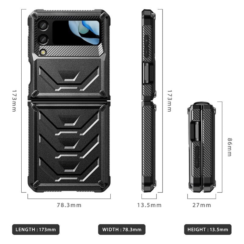 Rugged Phone Case for Samsung Galaxy Z Flip 4 3 Shockproof and Anti-Scratch Silicone Bumper Case for Galaxy Z Flip 4