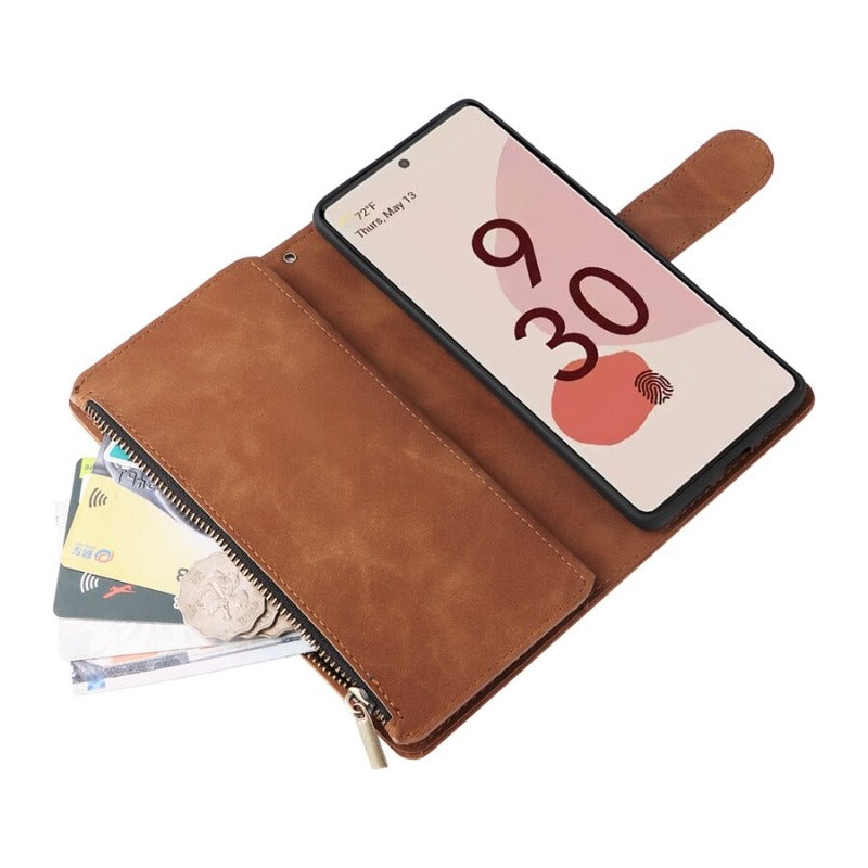 Luxury Wallet Zipper Magnetic Flip Leather Case For Google Pixel 7 7 Pro 6 6 Pro 6A 5A 4A 4XL 4 3A XL Cover Case For Pixel 7 Pro