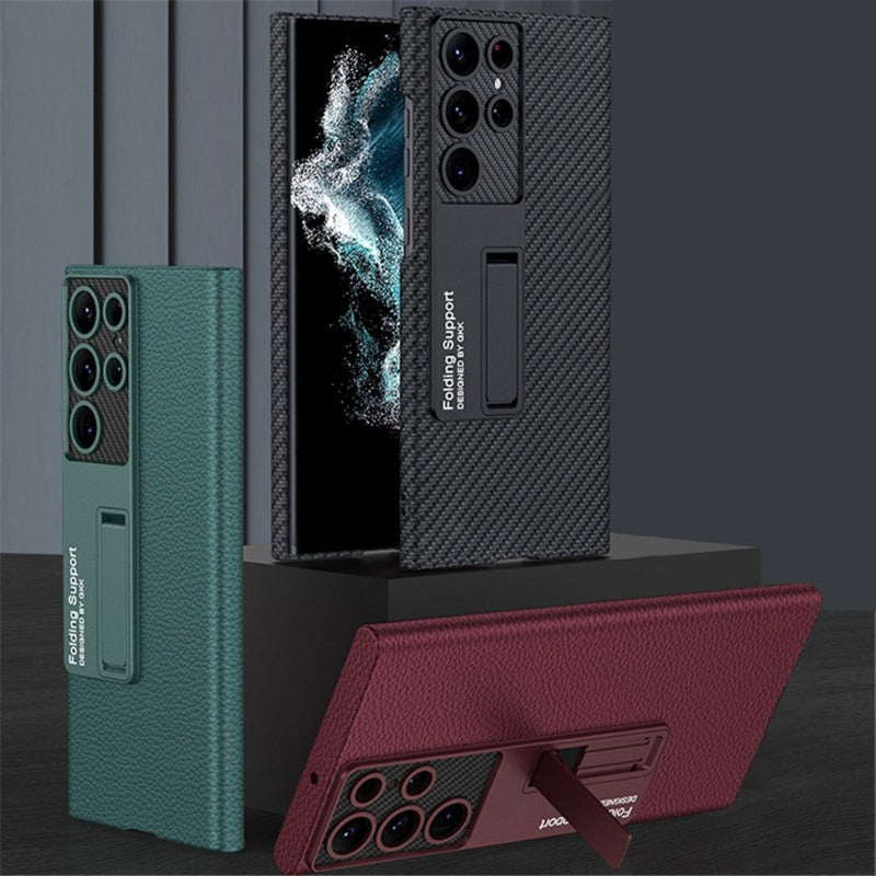 Luxury Ultra-thin Leather Cover For Samsung Galaxy S22 S23 Ultra 5G Case Camera Protection Shockproof Phone Case Coque Fundas