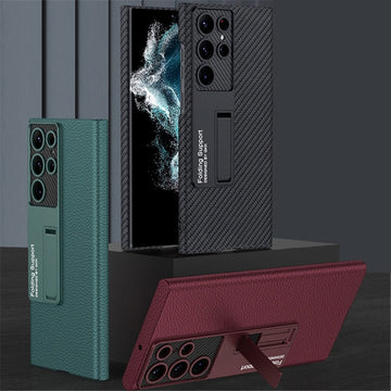 Luxury Ultra-thin Leather Cover For Samsung Galaxy S22 S23 Ultra 5G Case Camera Protection Shockproof Phone Case Coque Fundas
