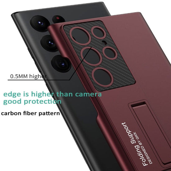 With S Pen Slot Stand Cover For Samsung Galaxy S22 Ultra S22 Plus 5G Case Luxury Ultra-thin Shockproof S21 Ultra Plus Cover Case