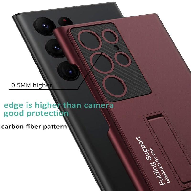 With S Pen Slot Stand Cover For Samsung Galaxy S22 Ultra S22 Plus 5G Case Luxury Ultra-thin Shockproof S21 Ultra Plus Cover Case