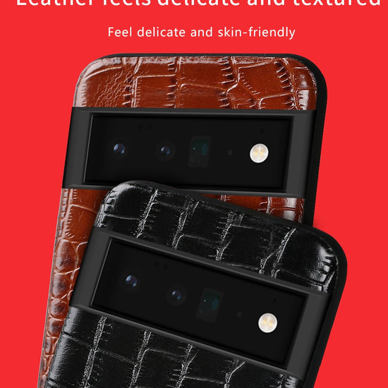 Phone Case for Google Pixel 7 6 Pro 6A 6 Luxury Genuine Cowhide Leather 360 Full Protective Back Cover