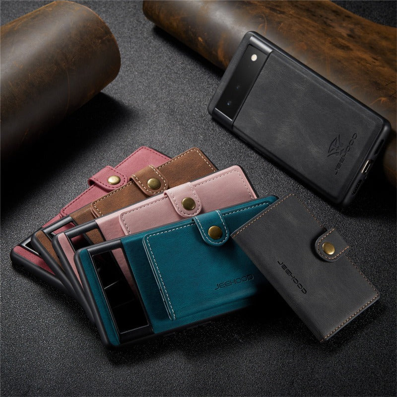 2 in 1 Detachable Leather Cover For Google Pixel 6 Pro Phone Case Wallet Card Holder Stand Magnetic Purse Wireless Charging