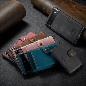2 in 1 Detachable Leather Cover For Google Pixel 6 Pro Phone Case Wallet Card Holder Stand Magnetic Purse Wireless Charging