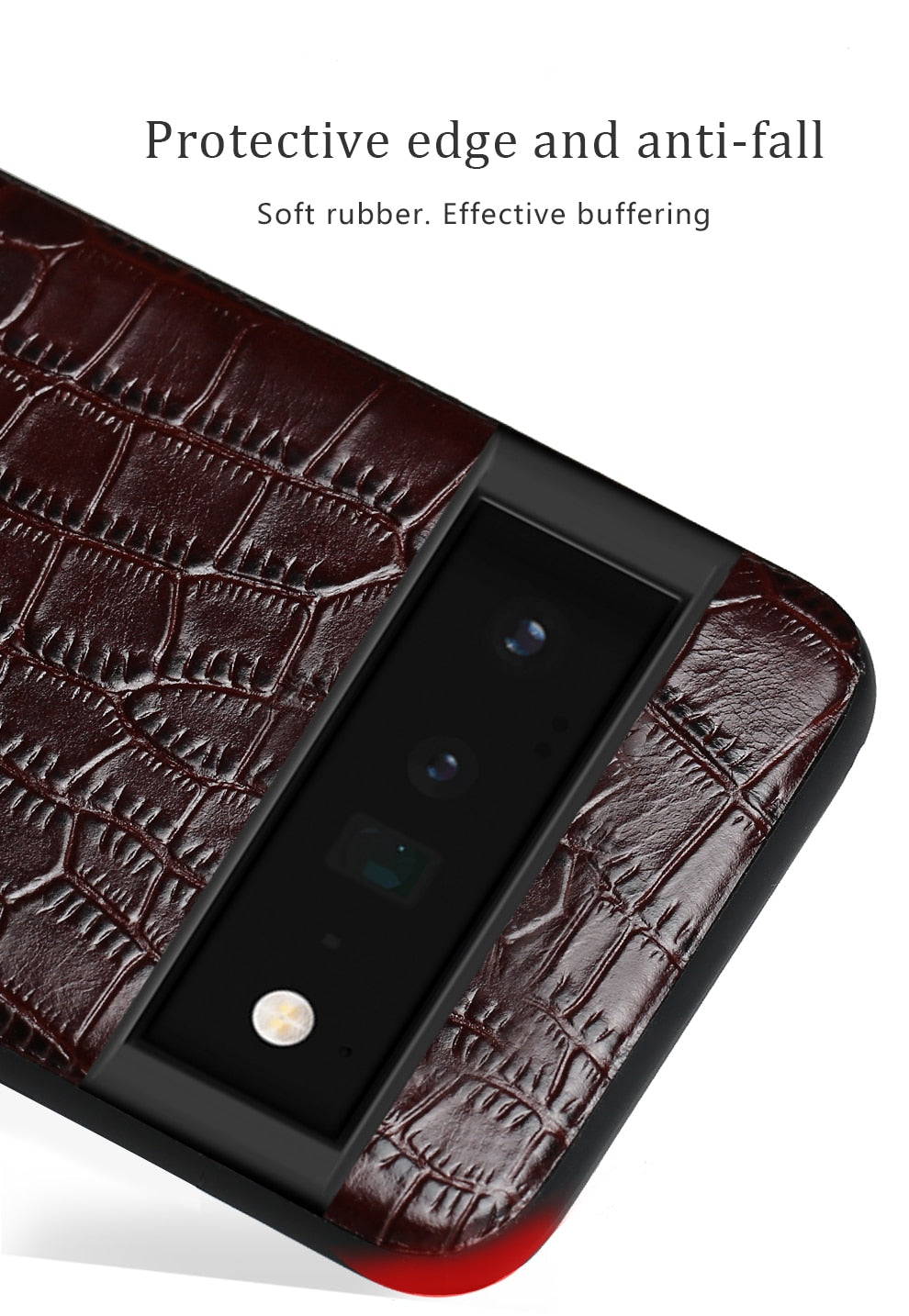 Phone Case for Google Pixel 7 6 Pro 6A 6 Luxury Genuine Cowhide Leather 360 Full Protective Back Cover