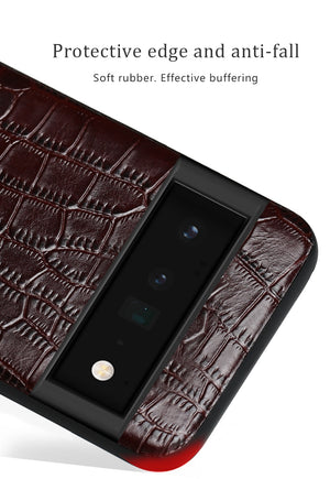 Phone Case for Google Pixel 7 6 Pro 6A 6 Luxury Genuine Cowhide Leather 360 Full Protective Back Cover