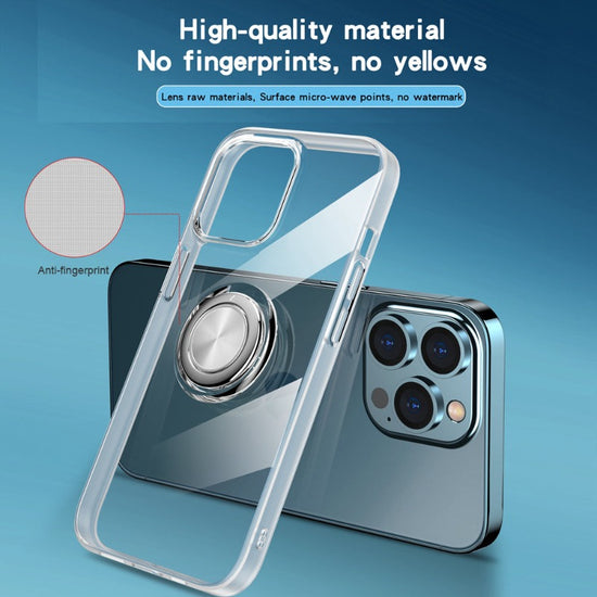 Luxury Transparent Ring Holder Case for iPhone 13 12 11 Pro Max 13 Mini Magnetic Stand Clear Cover