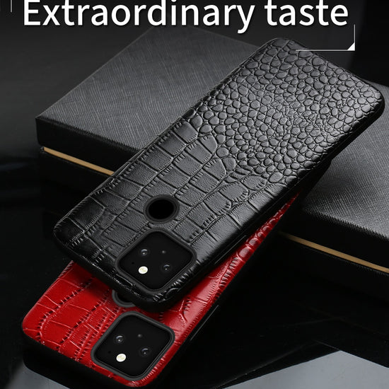 Phone Case for Google Pixel 7 6 Pro 6A 6 Luxury Genuine Cowhide Leather 360 Full Protective Back Cover