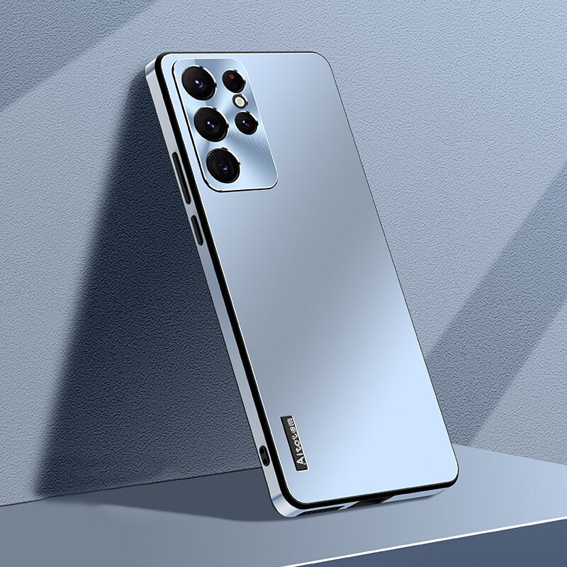 For Samsung Galaxy S23 S22 S21 Ultra Case Luxury Matte Aurora Phone Plus 360 Full Shockproof TPU Metal Lens Protection Shockproof Hard Bumper Back Case