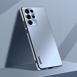 For Samsung Galaxy S23 S22 S21 Ultra Case Luxury Matte Aurora Phone Plus 360 Full Shockproof TPU Metal Lens Protection Shockproof Hard Bumper Back Case