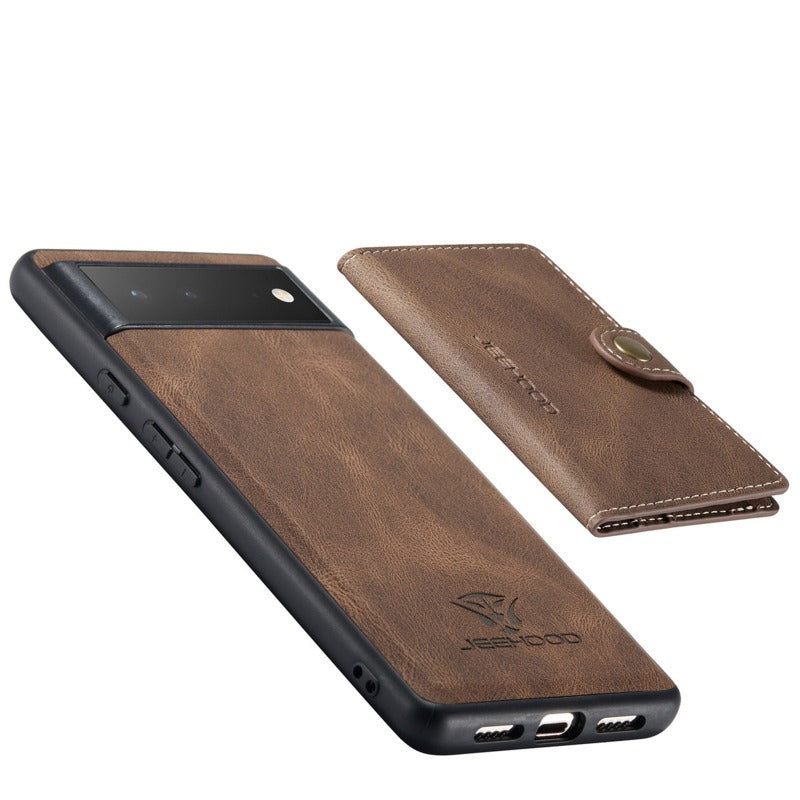 2 in 1 Detachable Leather Cover For Google Pixel 6 Pro Phone Case Wallet Card Holder Stand Magnetic Purse Wireless Charging