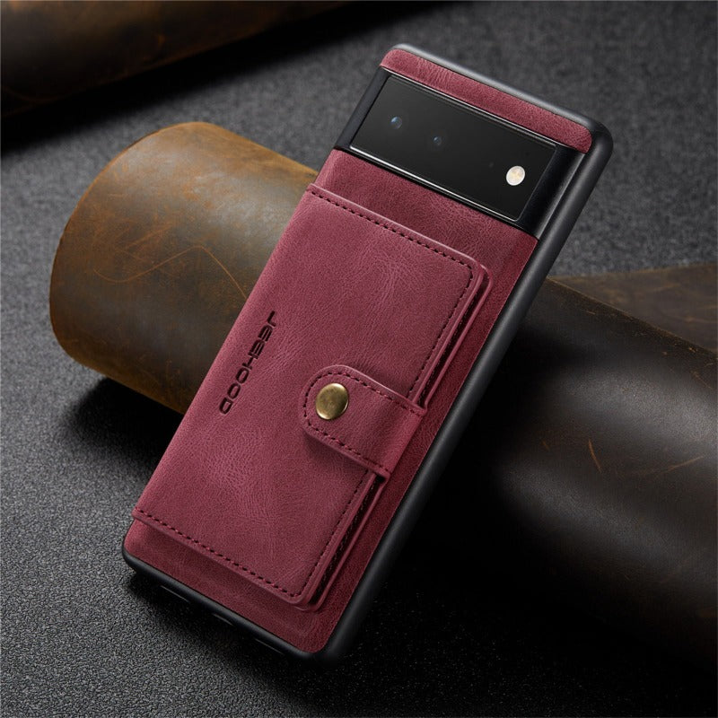 2 in 1 Detachable Leather Cover For Google Pixel 6 Pro Phone Case Wallet Card Holder Stand Magnetic Purse Wireless Charging