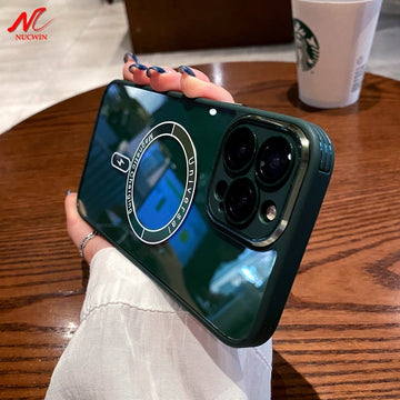Luxury Transparent Magsafing Magnetic Acrylic Shockproof Phone Case With Camera Protector