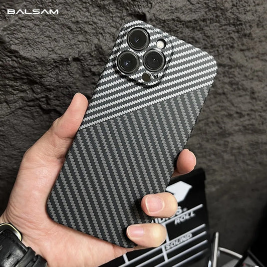 Luxury Ultra Thin Carbon Fiber Texture Matte Phone Case For iPhone