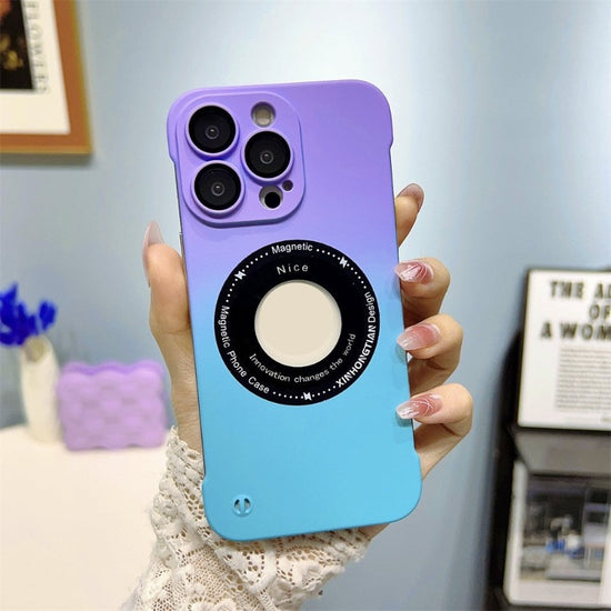 Luxury Gradient Magnetic For Magsafe Wireless Charging Case For IPhone 14 13 12 11 ProMax Clear Plating TPU-PC Cover Funda Phone