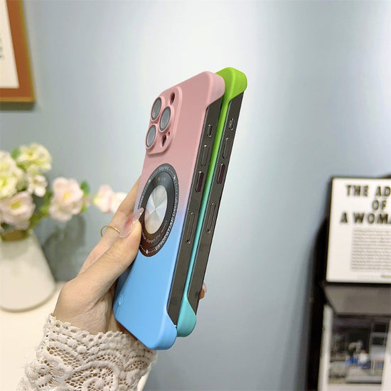 Luxury Gradient Magnetic For Magsafe Wireless Charging Case For IPhone 14 13 12 11 ProMax Clear Plating TPU-PC Cover Funda Phone