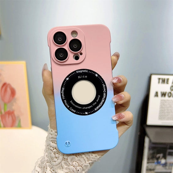 Luxury Gradient Magnetic For Magsafe Wireless Charging Case For IPhone 14 13 12 11 ProMax Clear Plating TPU-PC Cover Funda Phone