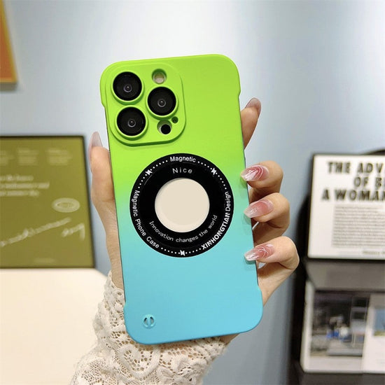 Luxury Gradient Magnetic For Magsafe Wireless Charging Case For IPhone 14 13 12 11 ProMax Clear Plating TPU-PC Cover Funda Phone