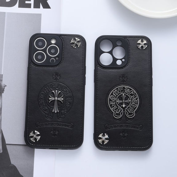 Chrome Hearts Leather Phone Case For IPhone – jenacase