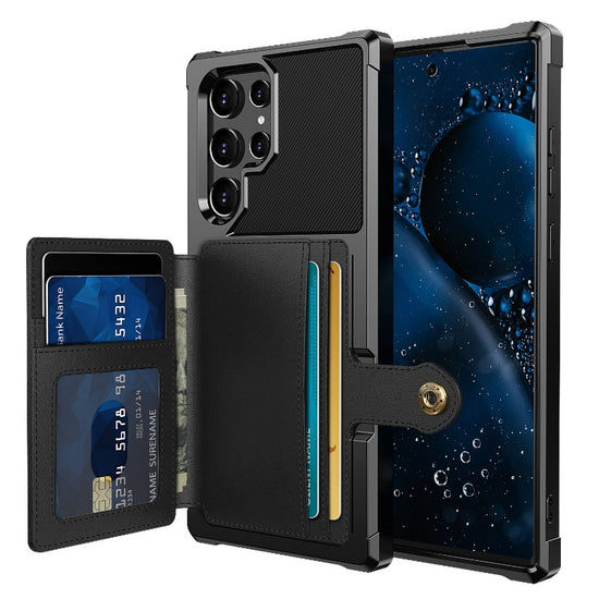 for Samsung Galaxy S23 Ultra Plus Credit Card Case PU Leather Flip Wallet Cover with Photo Holder Hard Back Cover for S22 Ultra
