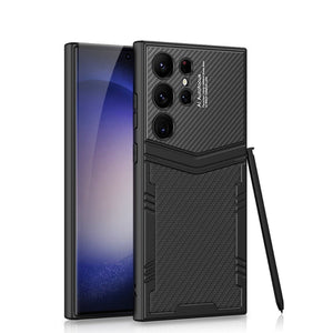 Python Carbon Fibre Case For Samsung Galaxy S23 Ultra Plus Electroplated Plain Leather Crocodile Cover Anti-knock luxury Cases For Galaxy 