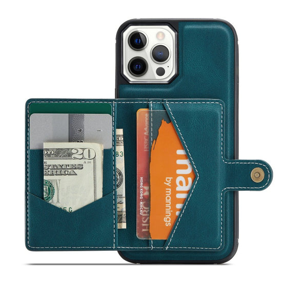 For iPhone 14 & 14 Pro Leather Case With Magnetic Wallet Kickstand Card Holder Designed Cover For iPhone 14 Pro Max
