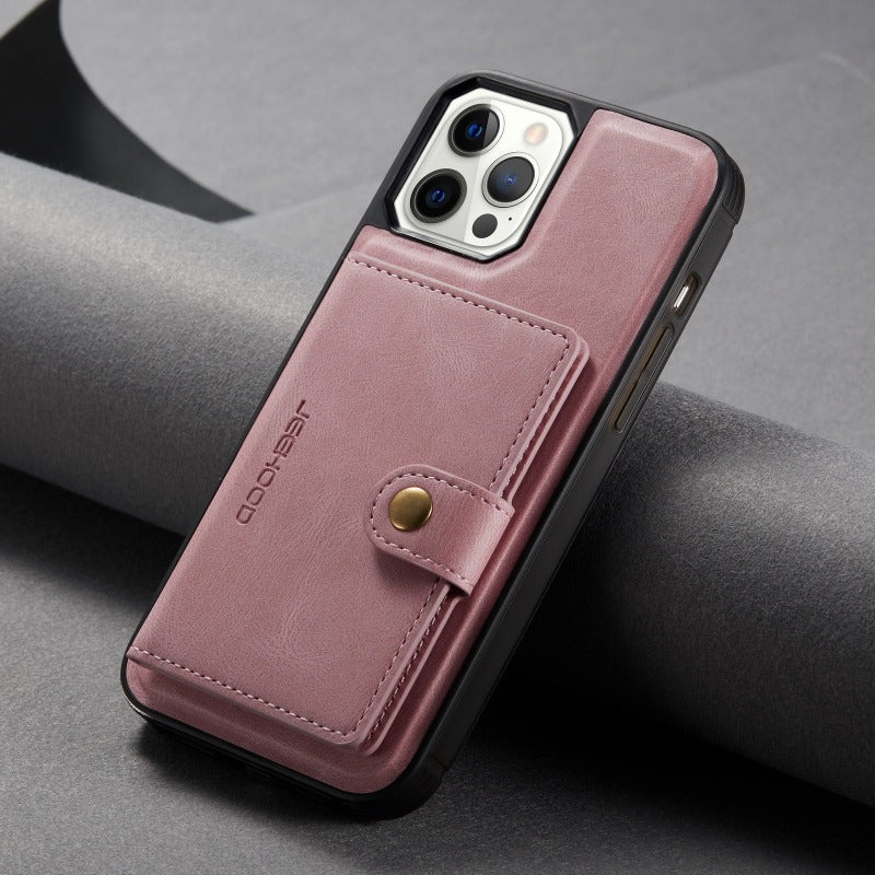 For iPhone 14 & 14 Pro Leather Case With Magnetic Wallet Kickstand Card Holder Designed Cover For iPhone 14 Pro Max