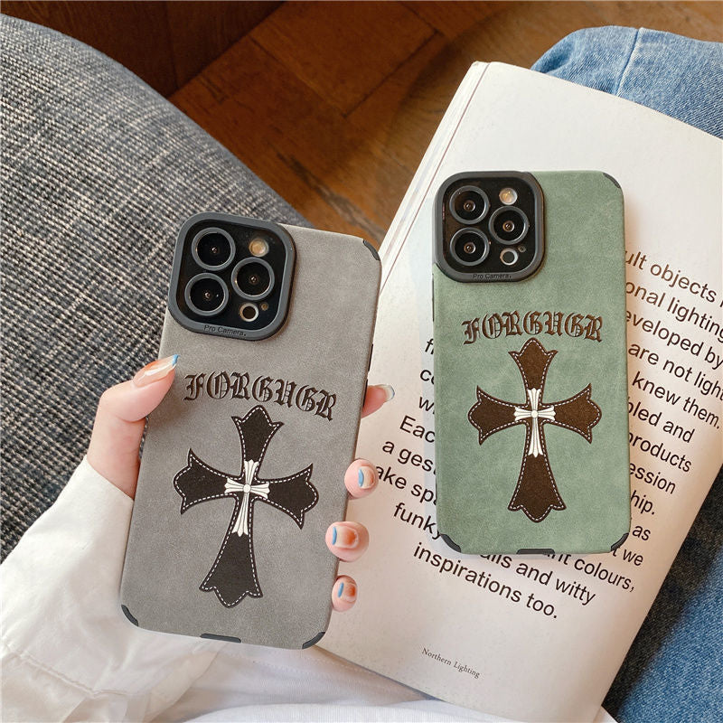 Cross Heart Phone Case for IPhone 14 Pro Max 11 13 12 Camera Protection Shockproof Back Cover