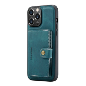2in1 Magnetic Removable Wallet Phone Cases For iPhone 14 13 12 11 Pro Max 13 12Mini With Buttons Card Slots Flip Back Cover Support Wireless
