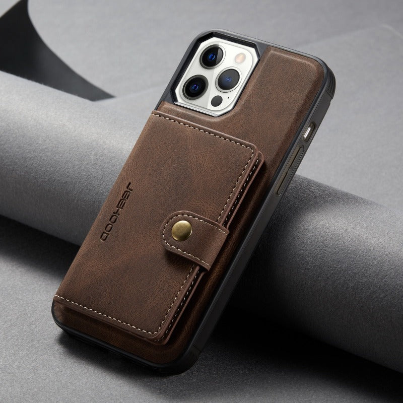 For iPhone 14 & 14 Pro Leather Case With Magnetic Wallet Kickstand Card Holder Designed Cover For iPhone 14 Pro Max