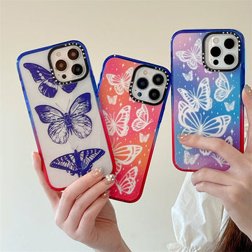 Cartoon Cute Laser Butterfly Phone Case For iPhone 14 Pro Max 14Plus For iPhone 14 13 12