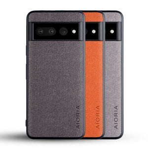 Case for Google Pixel 7 6 Pro 6A Coque Luxury Textile Leather Skin Soft TPU Hard Phone Cover For Google Pixel 7 6 Case